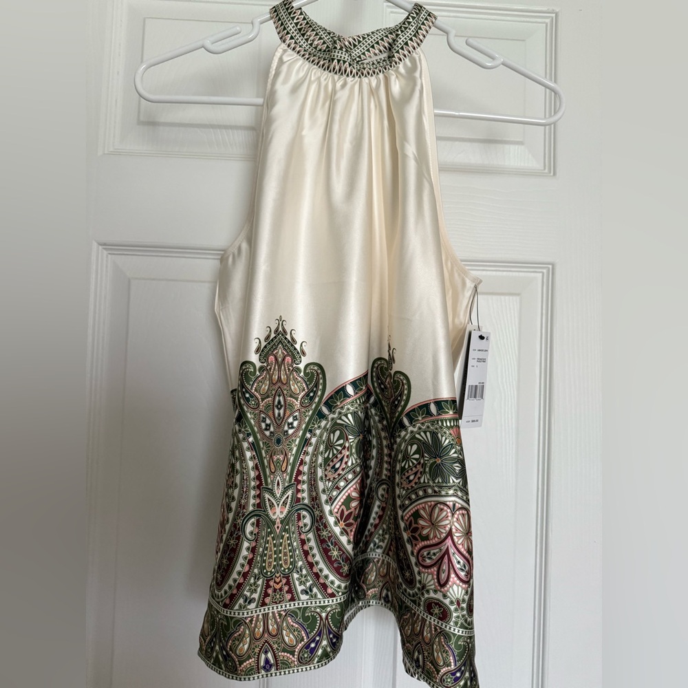 Liverpool Cream and Green Paisley Top